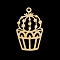 201 Stainless Steel Pendants, Laser Cut, Pot Cactus, Golden, 30x17.5x1mm, Hole: 1.8mm