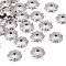 Tarnish Resistant 304 Stainless Steel 8-Petal Flower Bead Caps, Stainless Steel Color, 7x1.5mm, Hole: 1mm, about 36~38pcs/5g