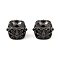 Brass Beads, Long-Lasting Plated, Lead Free & Cadmium Free, Column with Flower, Gunmetal, 11.5x11.5x7mm, Hole: 2mm