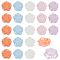 150Pcs 5 Colors Plastic Beads, AB Color Plated, Imitation Jelly, Rose, Mixed Color, 16.5~19x18~19x7.5mm, Hole: 1.6mm, 30pcs/color