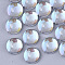 Transparent Glass Cabochons, AB Color Plated, Half Round/Dome, Clear AB, 12x6mm