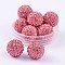 Grade A Rhinestone Pave Disco Ball Beads, for Unisex Jewelry Making, Round, Rose, PP13(1.9~2mm), 14mm, Hole: 1.5mm