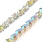 Electroplate Transparent Glass Beads Strands, Star, Faceted, Half Plated, Light Green, 7.5x8x5mm, Hole: 0.7mm, about 80pcs/strand, 21.56''(54.75cm)