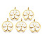 316 Surgical Stainless Steel Pendants, with Jump Rings and Enamel, Real 18K Gold Plated, Ring with Flower, White, 15.5x14x1mm, Hole: 1.4mm, Jump Ring: 3.5x0.5mm, 1.4mm inner diameter