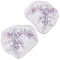 3D Polyester Computerized Embroidery Cloth Sew on Appliques, with Plastic Beads, Thistle, 255x310x0.9~7mm