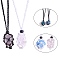 Adjustable Braided Nylon Cord Macrame Pouch Necklace Making, Interchangeable Stone, with Glass Beads, Black & White, 20-1/2 inch(52cm), 2 colors, 1pc/color, 2pcs/set