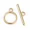 Eco-friendly Brass Toggle Clasps, Cadmium Free & Lead Free, Long-Lasting Plated, Ring, Real 24K Gold Plated, Ring: 15x11.5x1mm, Bar: 5x20x2mm, Hole: 2mm