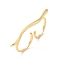 Brass Double Rings, Open Cuff Rings, Cadmium Free & Lead Free, Real 18K Gold Plated, Inner Diameter: 17~18mm