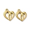 304 Stainless Steel Charms, Heart Charm, Golden, 14.5x12x2mm, Hole: 1.5mm