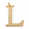 Golden Brass Pendants, Long-Lasting Plated, Letter, Letter.L, 27x20.5x1.5mm, Hole: 3.5mm
