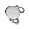 304 Stainless Steel Open Cuff Findings, Bezel Cup Ring Settings, Oval, Stainless Steel Color, Tray: 18x13mm, Inner Diameter: 18mm