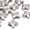 Letter Slider Beads for Watch Band Bracelet Making, Platinum Plated Alloy Crystal Rhinestone Slide Charms, Cadmium Free & Nickel Free & Lead Free, Letter.X, 11~13x9~11.5x4~5mm, Hole: 7.5~8x1mm