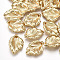 Brass Pendants, Cadmium Free & Nickel Free & Lead Free, Leaf, Real 18K Gold Plated, 17x12x3mm, Hole: 1.2mm