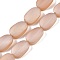 Electroplate Glass Beads Strands, Frosted, Oval, Sandy Brown, 14x9x4.5mm, Hole: 1mm, about 50pcs/strand, 27.17 inch(69cm)