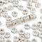Brass Crystal Rhinestone Beads, Large Hole Beads, Nickel Free, Rondelle, Silver, 10x5mm, Hole: 5.5mm