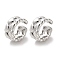 Heart Brass Cuff Earrings for Women, Long-Lasting Plated, Lead Free & Cadmium Free, Platinum, 13.5x13.5x6.5mm