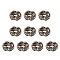 Brass Rhinestone Spacer Beads, Grade A, Wavy Edge, Rondelle, Crystal, Red Copper, 6x3mm, Hole: 1mm