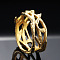 304 Stainless Steel Finger Rings, Vintage Branch Thorn Crown, Golden, US Size 9(18.9mm)
