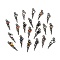 Natural & Synthetic Mixed Gemstone Big Pendants, Snake Charms, with Rack Plating Antique Silver Tone Alloy Findings, Cadmium Free & Lead Free, Mixed Dyed and Undyed, 61.5x20x13mm, Hole: 8x5.5mm
