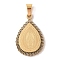 PVD Vacuum Plating 304 Stainless Steel Pendants, Teardrop with Saint Charm, Religion, Golden, 28x18.5x2mm, Hole: 6x3mm.