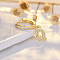 Brass Micro Pave Clear Cubic Zirconia Hoop Earrings, Golden, Letter Q, 24x7mm