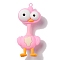 Opaque PVC Plastic Big Pendants, Ostrich, Pearl Pink, 78x33x20mm, Hole: 3mm