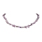 Natural Lepidolite/Purple Mica Stone Chip Beaded Necklace, Golden, 15.94~15.98 inch(40.5~40.6cm)