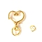 Heart Alloy Swivel Clasps, Lanyard Push Gate Snap Clasps, Golden, 3.5x2.4x0.6cm, Hole: 9x5mm