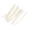 304 Stainless Steel Flat Head Pins, Real 18k Gold Plated, 50x0.7mm, 21 Gauge, Head: 1.5mm, 500pcs/bag