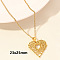 Stainless Steel Heart-shaped Necklace Jewelry DIY Accessories,PVD Vacuum Plating, Real 18K Gold Plated, 15.75 inch(40cm)