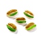 Enamel Cowrie Shell Beads, No Hole/Undrilled, with Glitter Powder, Mixed Color, 17.5~24.5x11.5~17x7~8.5mm