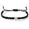304 Stainless Steel Heart with Letter Bead Braided Bead Bracelets, Adjustable Nylon Cord Braided Bracelets for Couple Friendship, Platinum, Letter V, 7-7/8 inch(20cm), Inner Diameter: 11 inch(28cm)