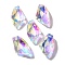 Glass Pendants, Nuggets, AB Color, Faceted, Clear AB, 24x16.5x7.5mm, Hole: 1.6mm