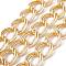 Oval Oxidation Aluminum Double Link Chains, Unwelded, with Spool, Light Gold, Link: 31x24x3mm, about 4m/roll