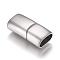 Tarnish Resistant 304 Stainless Steel Magnetic Clasps with Glue-in Ends, Rectangle, Stainless Steel Color, 29x14x8.5mm, Hole: 6x12mm