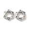 Brass Beads, Cadmium Free & Nickel Free & Lead Free, Hexagram, Platinum, 8x9x2.5mm