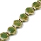 Handmade Porcelain Beads Strands, Shell Shape, Olive Drab, 13.5x13~14x6mm, Hole: 1.8mm, about 28pcs/strand, 14.37''(36.5cm)