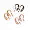 Brass Micro Pave Cubic Zirconia Earring Hooks, Ear Wire, with Horizontal Loop, Mixed Color, 18x10x4mm, Hole: 1mm, 18 Gauge, Pin: 1mm