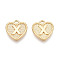 Alloy Pendants, Cadmium Free & Nickel Free & Lead Free, Heart with Letter, Real 18K Gold Plated, Letter.X, 16x15x2mm, Hole: 2mm