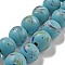 Handmade Lampwork Beads Strands, Round with Polka-Dotted, Sky Blue, 12~12.5mm, Hole: 2mm, about 24pcs/strand, 10.71''(27.2cm)