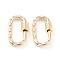 Brass Micro Pave Cubic Zirconia Screw Carabiner Lock Charms, for Necklaces Making, Quick Links, Long-Lasting Plated, Oval, Real 18K Gold Plated, Cadmium Free & Nickel Free & Lead Free, Clear, 23.5x13.5x3mm, Screw: 5mm in diameter