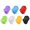 Opaque Acrylic Heart Finger Rings, Mixed Color, US Size 7 1/4(17.5mm)