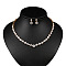 Brass Cubic Zirconia Jewelry Sets, Include Earrings & Necklaces, for Bridal Jewelry, Golden, 430mm