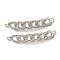 Brass Micro Pave Clear Cubic Zirconia Pendants, Cadmium Free & Nickel Free & Lead Free, Chain, Real Platinum Plated, 29x5.5x2.2mm, Hole: 1.2mm