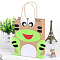 DIY Rectangle with Frog Pattern Kraft Paper Bag Making Set, Including Paper Bag, Non Woven Fabrics Stickers, Mixed Color, 306mm, Bag: 210x160x1.5mm, Unfold: 210x160x80mm