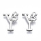 Brass Pendants, with Rhinestones, Cadmium Free & Nickel Free & Lead Free, Alphabet, Platinum, Letter.Y, 18x13x2.5mm, Hole: 1mm