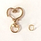 Heart Alloy Swivel Clasps, Lanyard Push Gate Snap Clasps, Light Gold, 3.5x2.4x0.6cm, Hole: 9x5mm
