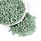 Picasso Baking Paint Glass Seed Beads, Round, Medium Aquamarine, 4~4.5mm, Hole: 1mm, about 4500pcs/pound