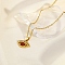 Vintage Stainless Steel Pave Synthetic Stone Eye Pendant Necklaces, Real 18K Gold Plated, Red, 15.94 inch(40.5cm)