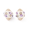 Handmade Indonesia Beads, with Alloy and Glass, Bicone, Golden, WhiteSmoke, 19x16mm, Hole: 1.5mm